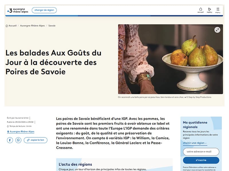 Article France 3 Auvergne Rhône Alpes 29.10.2021