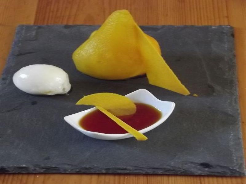recette pom poire au vin rosé safrané